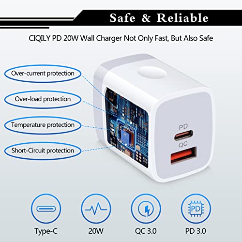 20W Fast USB C Charger,Dual Port PD 3.0 Type C Wall Charger Plug Quick Charging Block for Samsung Galaxy S23 S23+ S22 Ultra S21 S20 Plus A14,iPhone 14 Plus 13 12 11 Pro Max,SE,8 7 6 Plus,Pixel 7 6 6a