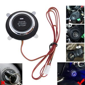 BANVIE Car Alarm System with Remote Start kit & Push to Engine Start Stop Button