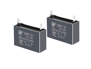 cbb61 fan capacitor 12uf 250vac 50/60hz black metallized polypropylene capacitor 50/60hz (2 pack)