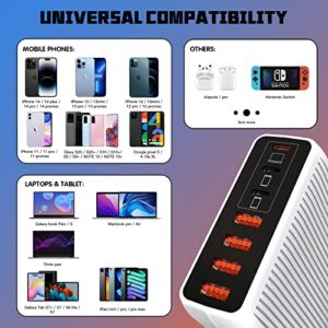 USB C Charger, 150W 7 Port USB C Charging Station 3 USB C and 4 USB A Portable USB C Wall Charger Laptop Power PD Adpter Fast Charger for with iPhone 14 Pro Max, MacBook, iPad Pro, Samsung, Google ect