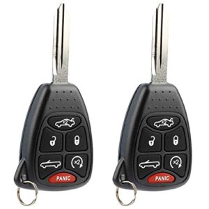 car key fob keyless entry remote fits 2007-2010 chrysler sebring/2011-2014 chrysler 200 (oht692427aa 6-btn, set of 2)