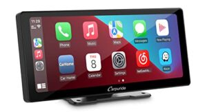 carpuride w103 2023 newest 10.3 inch full hd touch screen portable wireless apple carplay android auto,mirror link/siri/google/fm,dashboard mounted