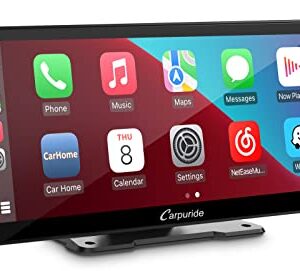 Carpuride W103 2023 Newest 10.3 Inch Full HD Touch Screen Portable Wireless Apple Carplay Android Auto,Mirror Link/Siri/Google/FM,Dashboard Mounted