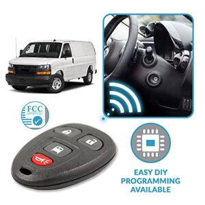 Keyless2Go Replacement for 4 Button Replacement Remote for GM OUC60270 15883405