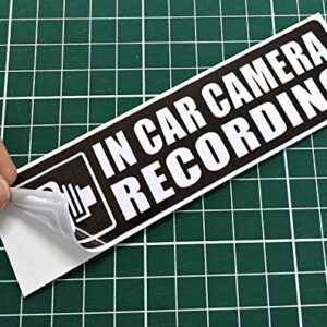 (4 Pack) 5.3"x1.35" - in Car Camera Recording - Vehicle Car Truck Video Dash Cam On Board Bumper Window Safety Security Caution Warning Adhesive Vinyl Decal Label Sticker