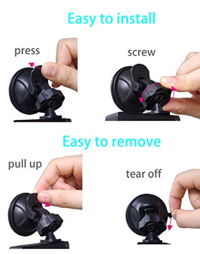 Glucrean Dash Cam Mount Compatible with APEMAN Dashcam, Suction Mount Easy to Install and Use, Replacement Screen Mount Strong Suction Power Hight Durability and Removeable 2 Pcs