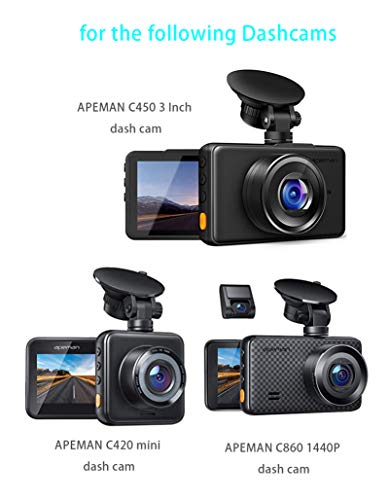 Glucrean Dash Cam Mount Compatible with APEMAN Dashcam, Suction Mount Easy to Install and Use, Replacement Screen Mount Strong Suction Power Hight Durability and Removeable 2 Pcs