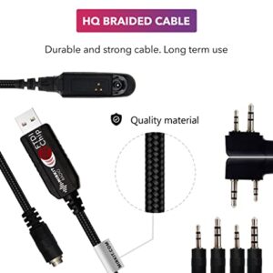 MIRKIT FTDI USB Baofeng Programming Cable 7 in 1 Compatible with Ham Radios: Baofeng UV-5R, UV-82, Baofeng BF888S, UV-9R, Baofeng BF-F8HP, Kenwood, UV-5R MK2/3/4/5, Motorola, Wouxun, Btech