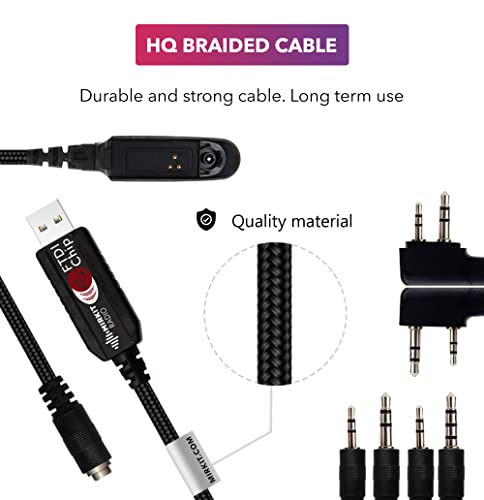 MIRKIT FTDI USB Baofeng Programming Cable 7 in 1 Compatible with Ham Radios: Baofeng UV-5R, UV-82, Baofeng BF888S, UV-9R, Baofeng BF-F8HP, Kenwood, UV-5R MK2/3/4/5, Motorola, Wouxun, Btech