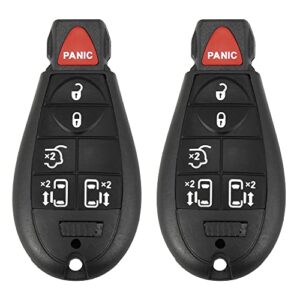 x autohaux 2pcs 433mhz m3n5wy783x replacement keyless entry remote car key fob for dodge grand caravan for chrysler town and country 6 buttons with door key