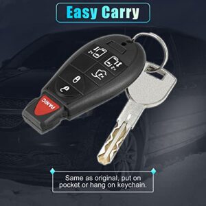 X AUTOHAUX 2pcs 433Mhz M3N5WY783X Replacement Keyless Entry Remote Car Key Fob for Dodge Grand Caravan for Chrysler Town and Country 6 Buttons with Door Key