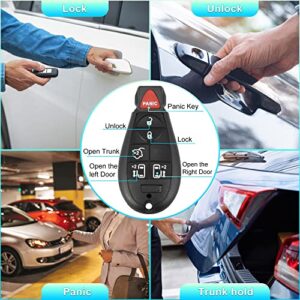 X AUTOHAUX 2pcs 433Mhz M3N5WY783X Replacement Keyless Entry Remote Car Key Fob for Dodge Grand Caravan for Chrysler Town and Country 6 Buttons with Door Key