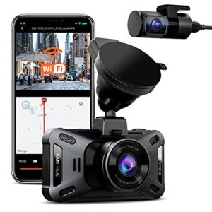vantrue x4s duo true 4k dual wifi dash cam with free app, 4k+1080p front and rear dash camera, 24 hours parking mode, super night vision, motion detection, front 60fps, capacitor, support 512gb max