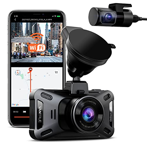 Vantrue X4S Duo True 4K Dual WiFi Dash Cam with Free APP, 4K+1080P Front and Rear Dash Camera, 24 Hours Parking Mode, Super Night Vision, Motion Detection, Front 60FPS, Capacitor, Support 512GB Max