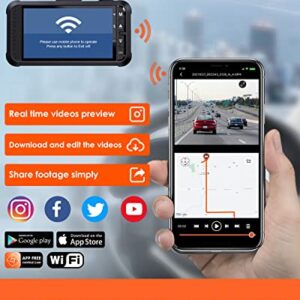 Vantrue X4S Duo True 4K Dual WiFi Dash Cam with Free APP, 4K+1080P Front and Rear Dash Camera, 24 Hours Parking Mode, Super Night Vision, Motion Detection, Front 60FPS, Capacitor, Support 512GB Max