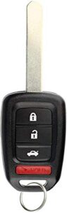 keylessoption keyless entry remote fob uncut ignition car key for 2014-2015 honda civic, cr-v 2013-2016 honda accord mlbhlik6-1t