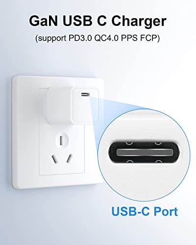 iPhone Charger Block 30W for iPhone 14 Pro Max, Deegotech GaN PD Fast Charger, Compact Mini USB-C Power Adapter for iPhone 14 iPhone14 Promax iPhone13 12 11, iPad Pro MacBook Air, for Galaxy S22