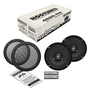 hogtunes 462r-rm gen4 6.5″ 2 ohm replacement rear speakers with grills for 2014+ harley-davidson ultra/trike models 462r-rm
