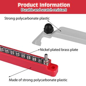 Power Distribution Terminal Studs Block: Battery Bus Bar with Cover and M6 Terminal Studs Black Red Battery Terminal Distribution Block for Caravan Car Boat Marine