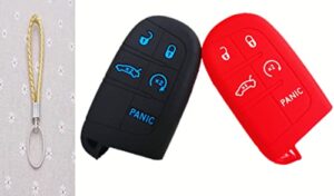 silicone smart key fob cover remote case keyless protector jacket for jeep grand cherokee dodge challenger charger dart durango journey chrysler 300