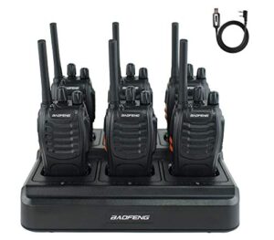 baofeng bf-88a walkie talkies 6 way charger bulk frs radio license-free long range 16 channels two way radio pack of 6