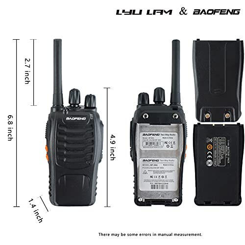 BAOFENG BF-88A Walkie Talkies 6 Way Charger Bulk FRS Radio License-Free Long Range 16 Channels Two Way Radio Pack of 6