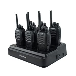 BAOFENG BF-88A Walkie Talkies 6 Way Charger Bulk FRS Radio License-Free Long Range 16 Channels Two Way Radio Pack of 6