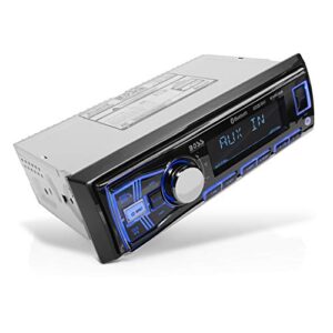 boss audio systems 611uab multimedia car stereo – single din, bluetooth audio and hands-free calling, built-in microphone, mp3 player, no cd/dvd player, usb port, aux input, am/fm radio receiver