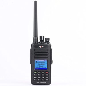 tyt md-uv390 dual band vhf uhf dmr radio w/gps waterproof dustproof ip67 walkie talkie w/free cable