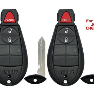 Lot of 2x New Replacement Keyless Remote Key Fob Compatible with & Fit For JEEP CHEROKEE 2014-2021