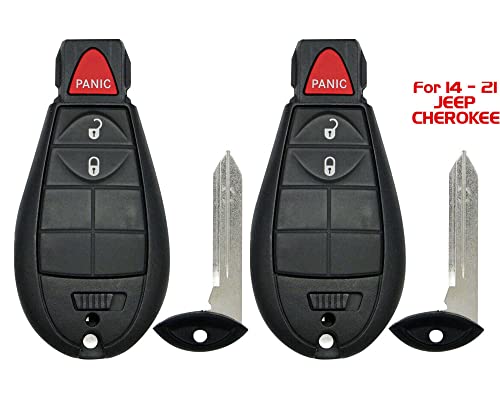 Lot of 2x New Replacement Keyless Remote Key Fob Compatible with & Fit For JEEP CHEROKEE 2014-2021