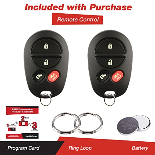 KeylessOption Keyless Entry Remote Control Fob Uncut Car Key For GQ43VT20T (Pack of 2)