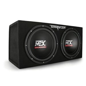 mtx audio terminator series tne212d 1,200-watt dual 12-inch sub enclosure