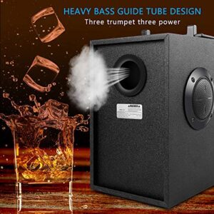 Bluetooth, Portable Wireless Speaker with Subwoofer Heavy Bass, 2 Loud , LED Lights, FM Radio, Remote Control, MP3 Player Powerful, Suitable for Travel, Indoor and Outdoor