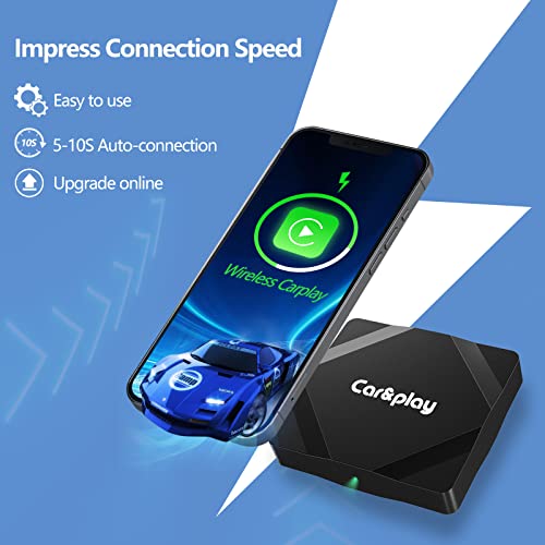 Okubukai Wireless CarPlay Adapter, 2023 Newest Apple CarPlay Wireless Dongle for Wired CarPlay Cars, 5-10 Seconds Auto Connect-iPhone 5.8GHz WiFi,Use Easily Multimedia Magic Box Carplay Streaming