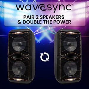 Dolphin SP-212RBT Portable Bluetooth Party Speaker with Lights and PA System with Expandable Battery