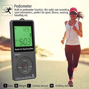 Pocket Radio, AM FM Personal Mini Radio with Headphones, Walkman Radio with Rechargeable Battery,Memories Personal Radio for Sport & Running Walking, LED Display 70 Stations