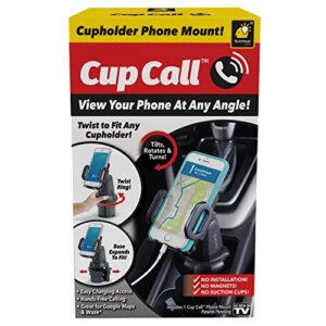 bulbhead official as seen on tv cup call cup holder phone mount for car adjustable cell phone holder fits any phone in any cup holder – rotates 360°, tilts & moves left or right