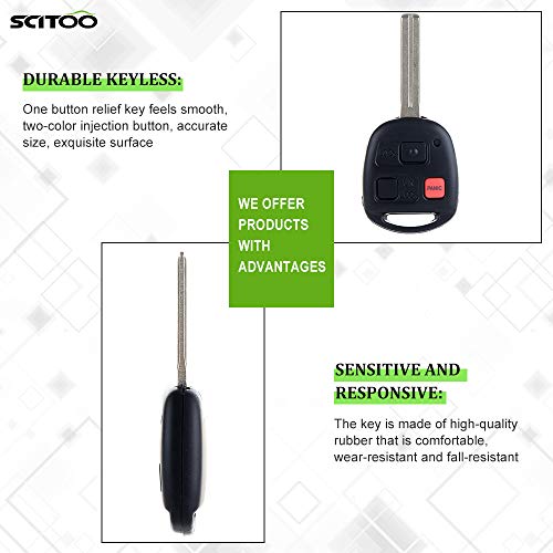 SCITOO 1pc 3 Buttons Key Fob Keyless Entry Remote fit for Lexus LX470 03-08 for Lexus GX470 03-09 FCC 89070-60801 HYQ1512V