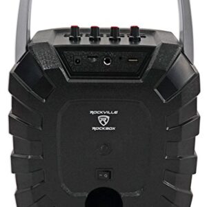 Rockville ROCKBOX 6.5" 100 Watt Portable Rechargable Bluetooth Speaker w USB/SD, Black, 6.5"