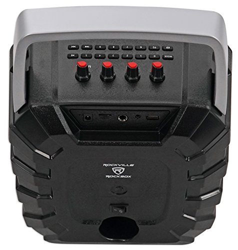 Rockville ROCKBOX 6.5" 100 Watt Portable Rechargable Bluetooth Speaker w USB/SD, Black, 6.5"