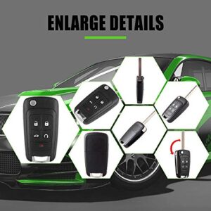 SCITOO 1X Key Fob Case 10-17 for Buick Allure Encore Lacrosse Regal Verano for Chevy Camaro Cruze Equinox Impala Malibu Sonic for GMC Terrain Keyless Entry Remote Flip OHT01060512