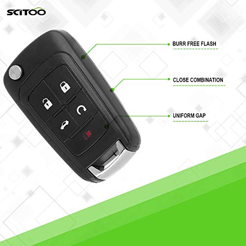 SCITOO 1X Key Fob Case 10-17 for Buick Allure Encore Lacrosse Regal Verano for Chevy Camaro Cruze Equinox Impala Malibu Sonic for GMC Terrain Keyless Entry Remote Flip OHT01060512