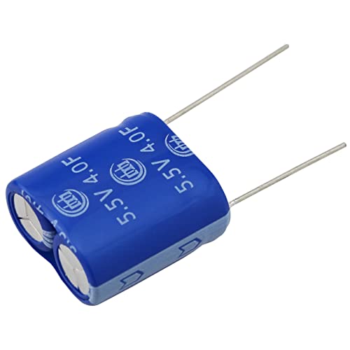 FMHXG 2PCS 5.5V 4F 10X21X21mm 2pins Super Farad Capacitance Winding Type Energy Storage Super Capacitor for On Board Backup Energy Storage Combination Vehicle Recorder, Supercapacitor