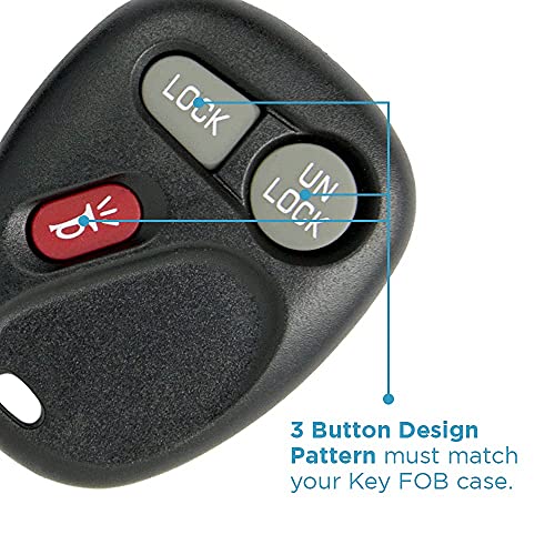 Keyless2Go Replacement for New Shell Case and 3 Button Pad for Remote Key Fob FCC KOBLEAR1XT KOBUT1BT - Shell ONLY