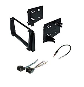 premium car stereo install dash kit, wire harness, and antenna adapter for installing an aftermarket double din radio for 2009-2010 pontiac vibe