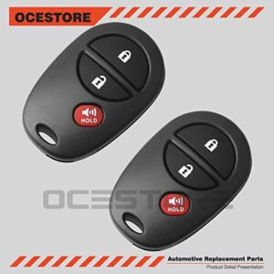 OCESTORE 2Pcs Car Key Fob Keyless Entry Remote GQ43VT20T 3-btn Compatible with Tundra Tacoma Sequoia Highlander Sienna