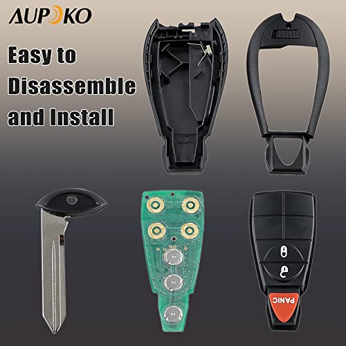 Aupoko GQ4-53T Keyless Entry Remote Key Fob, 3 Buttons Smart Key 56046953,56046953AE, 56046953AC,56046953AG, Compatible with Dodge Ram 1500 2500 3500