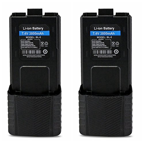 KCTIN Replacement Battery for Baofeng (7.4V 3800mAh BL-5) Walkie Talkies BF-F8HP UV-5R UV5R Plus UV-5RTP UV-5RB BF-F8 BF-F8+ (2 Packs)