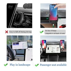 FITALLUS Fit Tesla Model 3 Model Y Phone Mount Holder Screen Phone Holder Silicone Without Noise Tesla Model 3 Model Y Accessories with Silicone Sunglasses Organizer